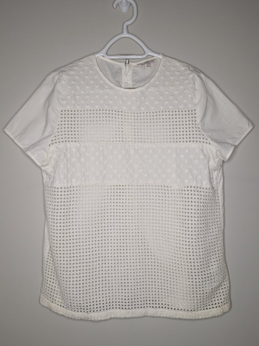 Gap White Cotton Crochet Boxy Shirt Size M